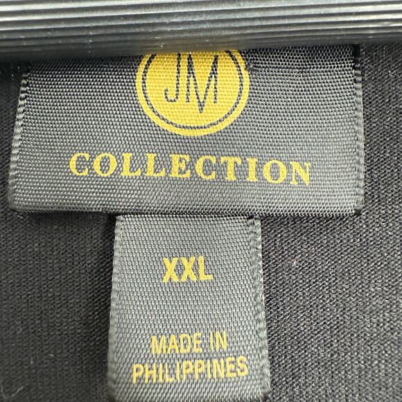 JM Collection Plus Size XXL 2X Gold Sparkly Black Formal Blouse Shirt Top Dinner - Picture 2 of 8